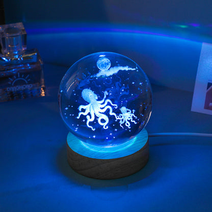 LED illuminated crystal ball night light image 3
