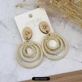 31 - Natural Wood Rattan Braided Three Circles