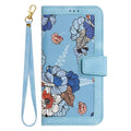 Printed leather case--light blue
