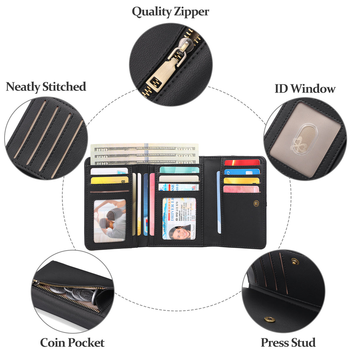light purple women's wallet with RFID protection