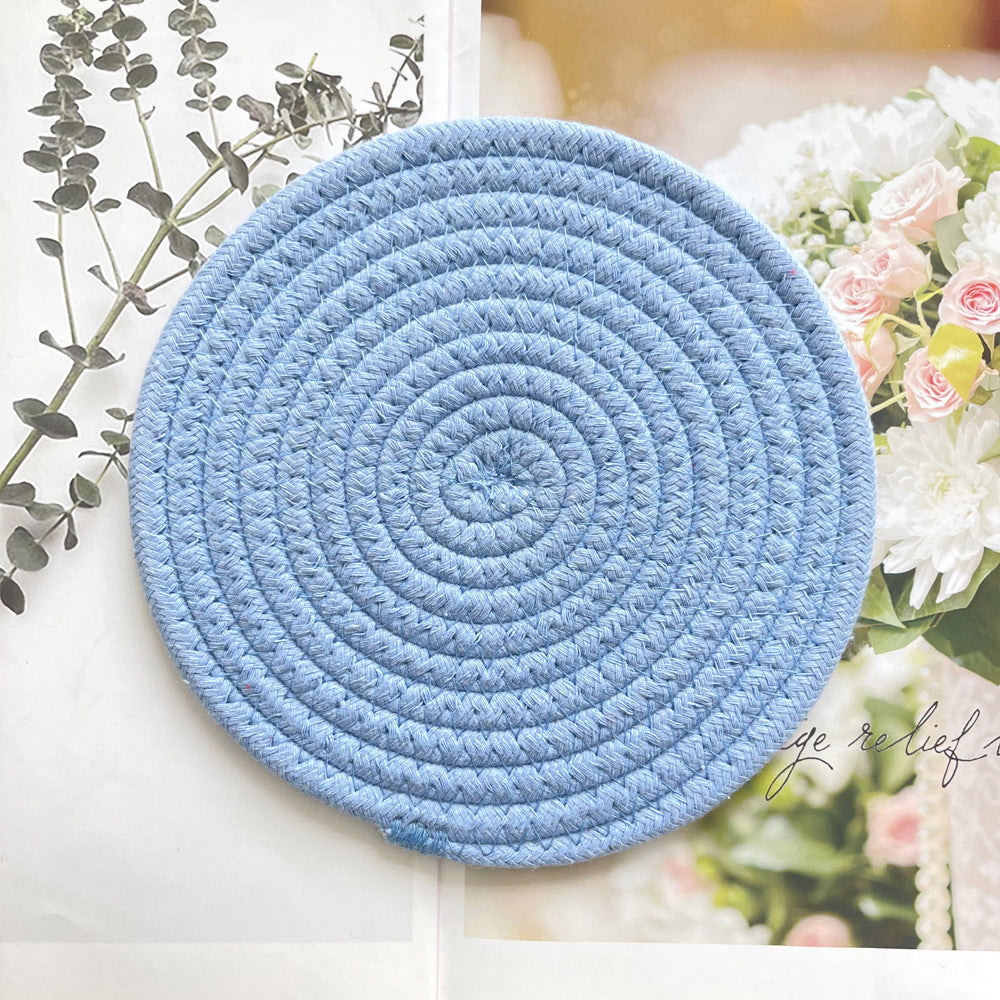 Cotton rope table mat with decorative design