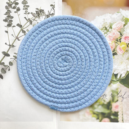 Cotton rope table mat with decorative design