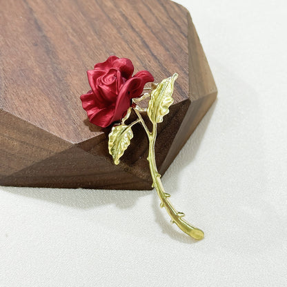 Red rose brooch variant angles image 9