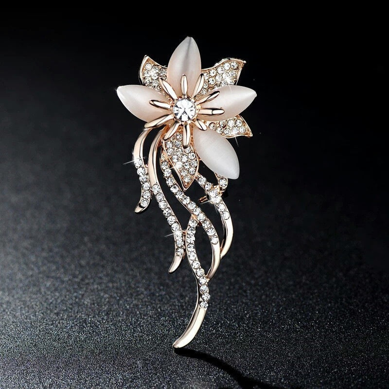 stylish crystal flower pin