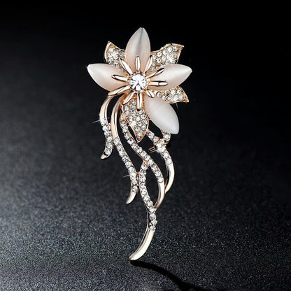 stylish crystal flower pin