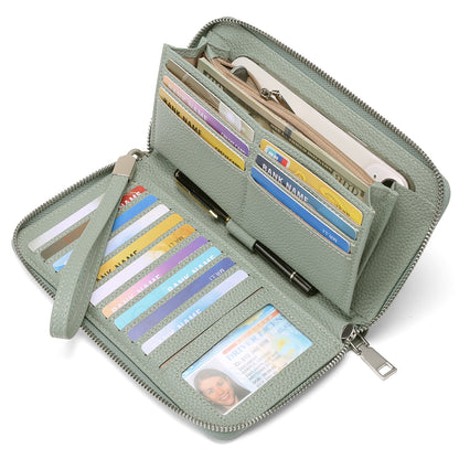 RFID wallet for women in light blue