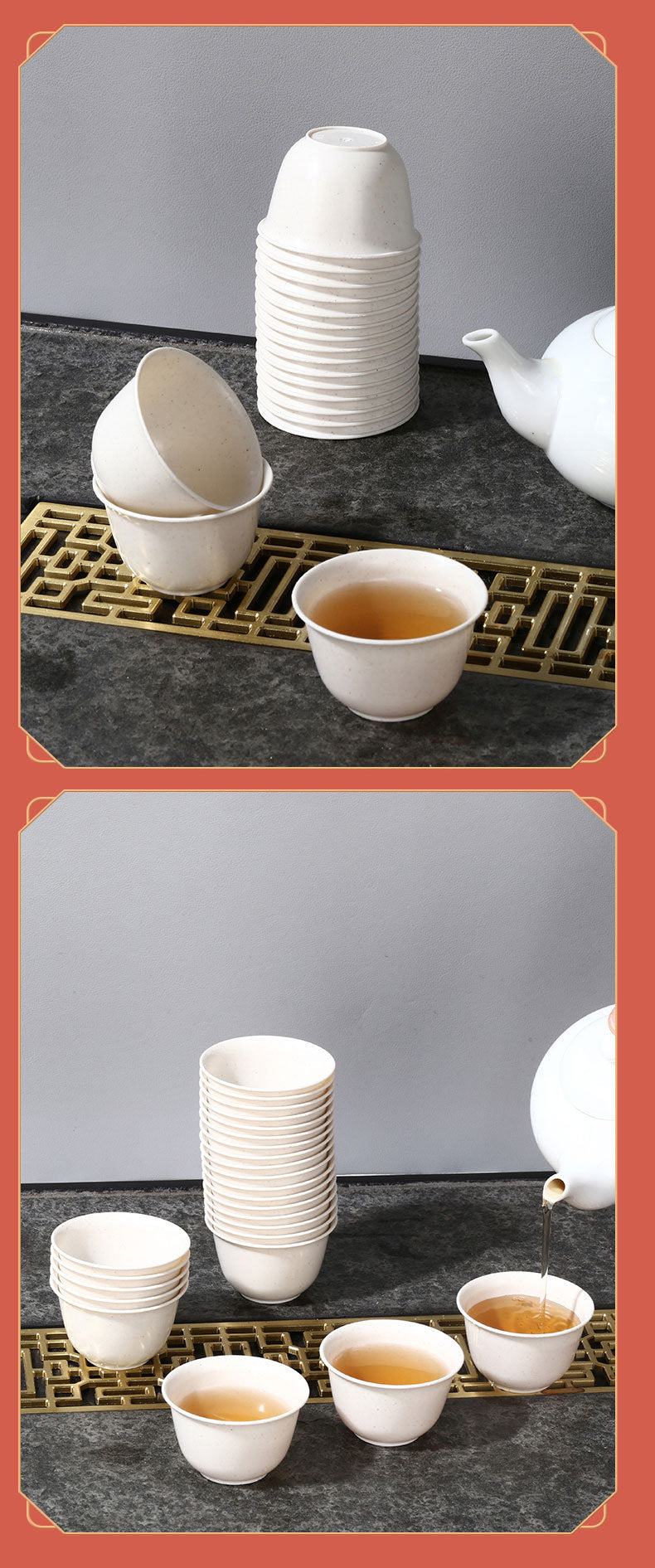 Disposable rice husk tea cup image 1