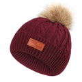 Single Pom-Pom Wine Red Hat