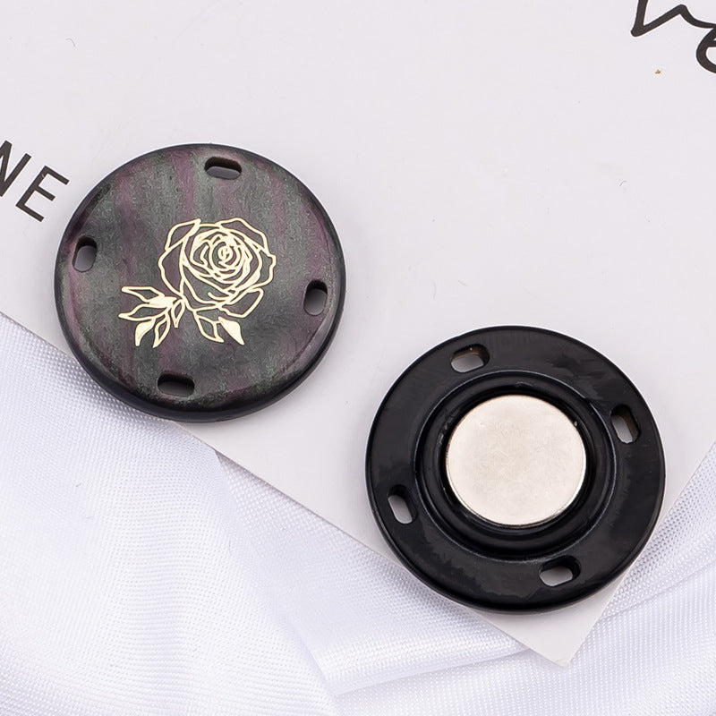 Detachable magnetic closure button
