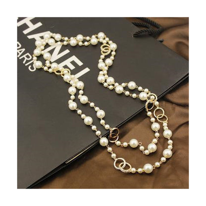 Chic layered pearl necklace for women - elegant jewelry