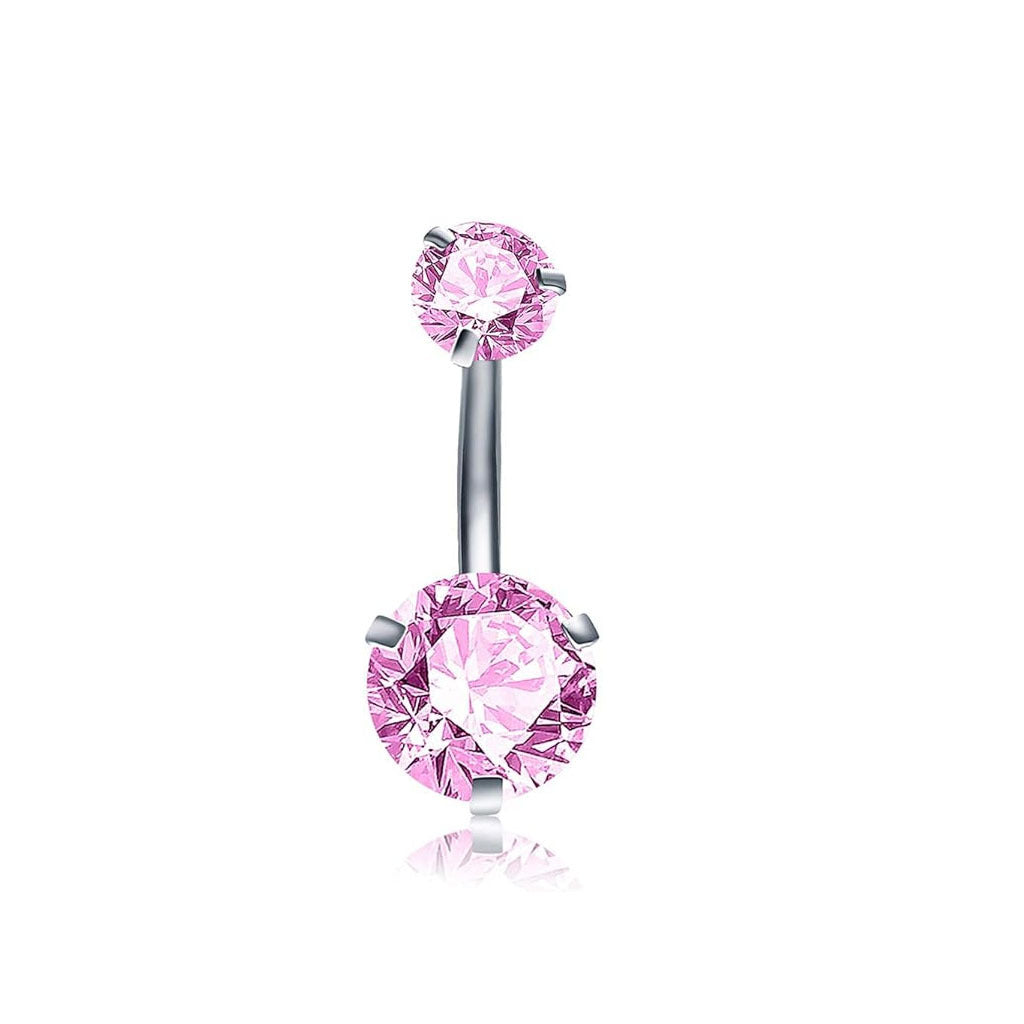 Stylish double-headed zircon navel ring image 10