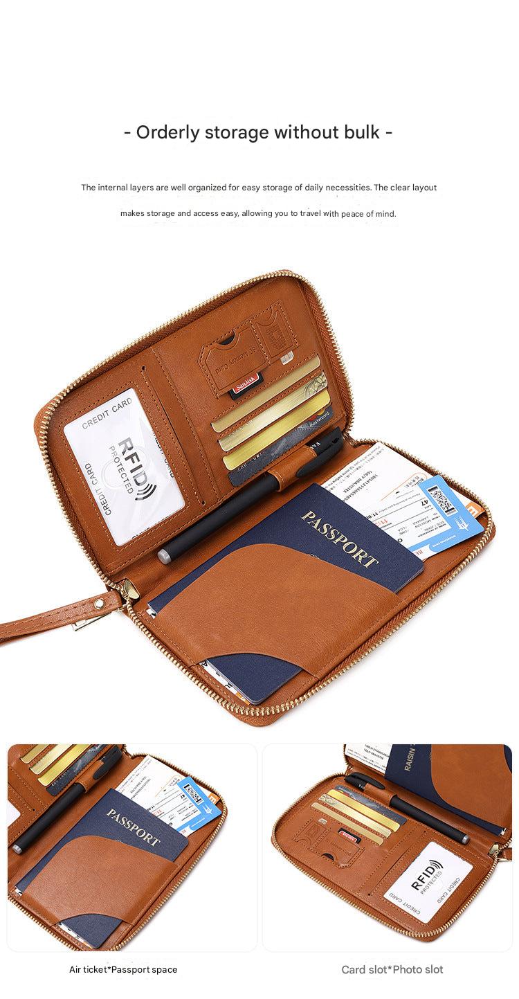 Waterproof passport wallet in sky blue