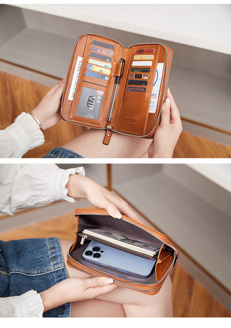 Women's wallet double zip design