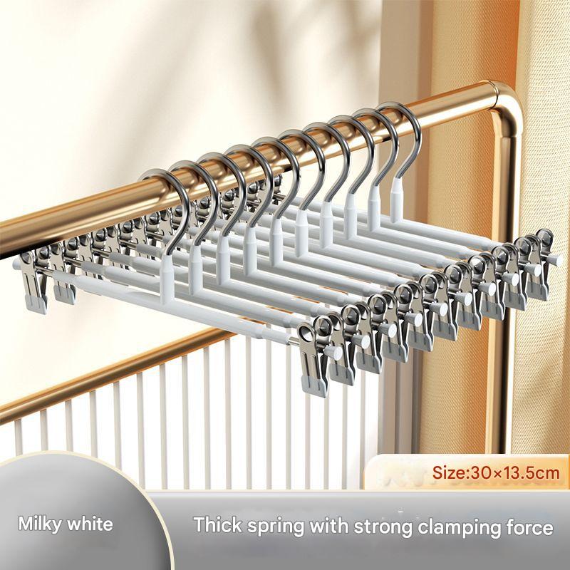 Multi-functional pants hanger with non-slip clips