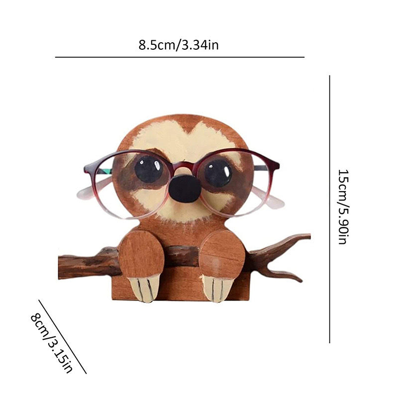 Wooden animal eyeglasses holder unique desk organizer