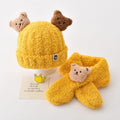 Half-Side Plush Bear Two-Piece Set [Yellow]