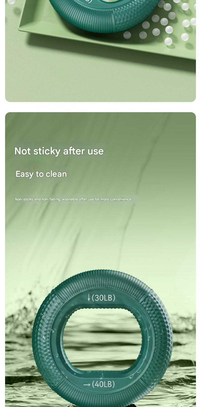 Silicone grip strengthener on gym equipment