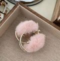 Plush Metal Hair Claw*Pink