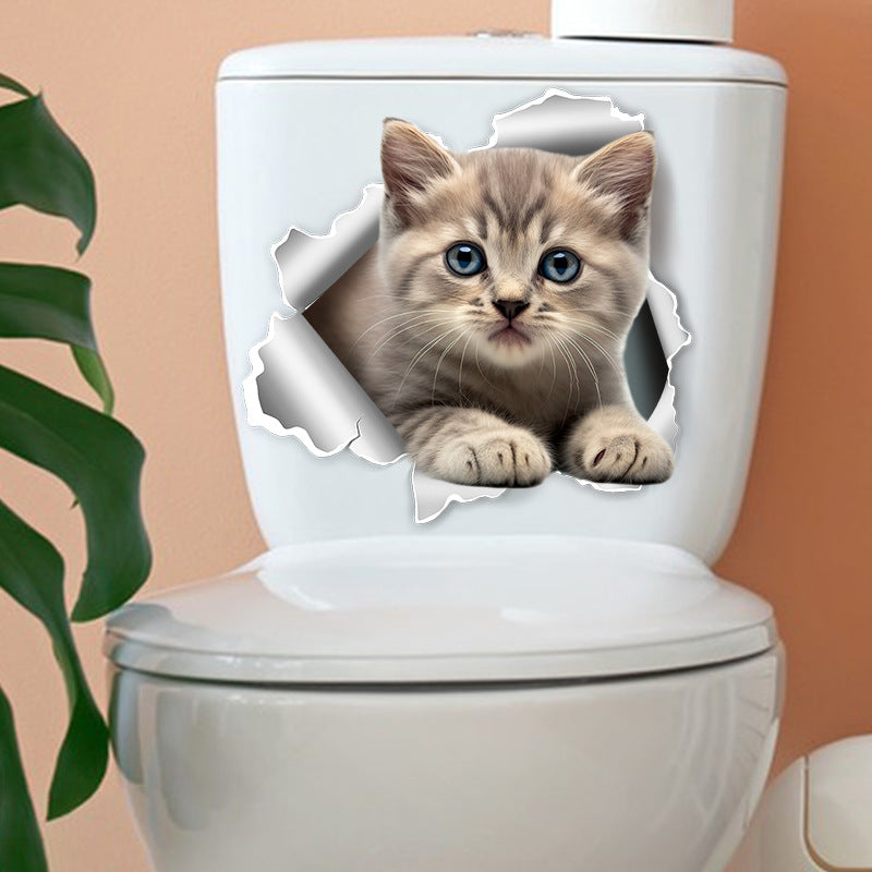 Bathroom self-adhesive puppy decor image 3