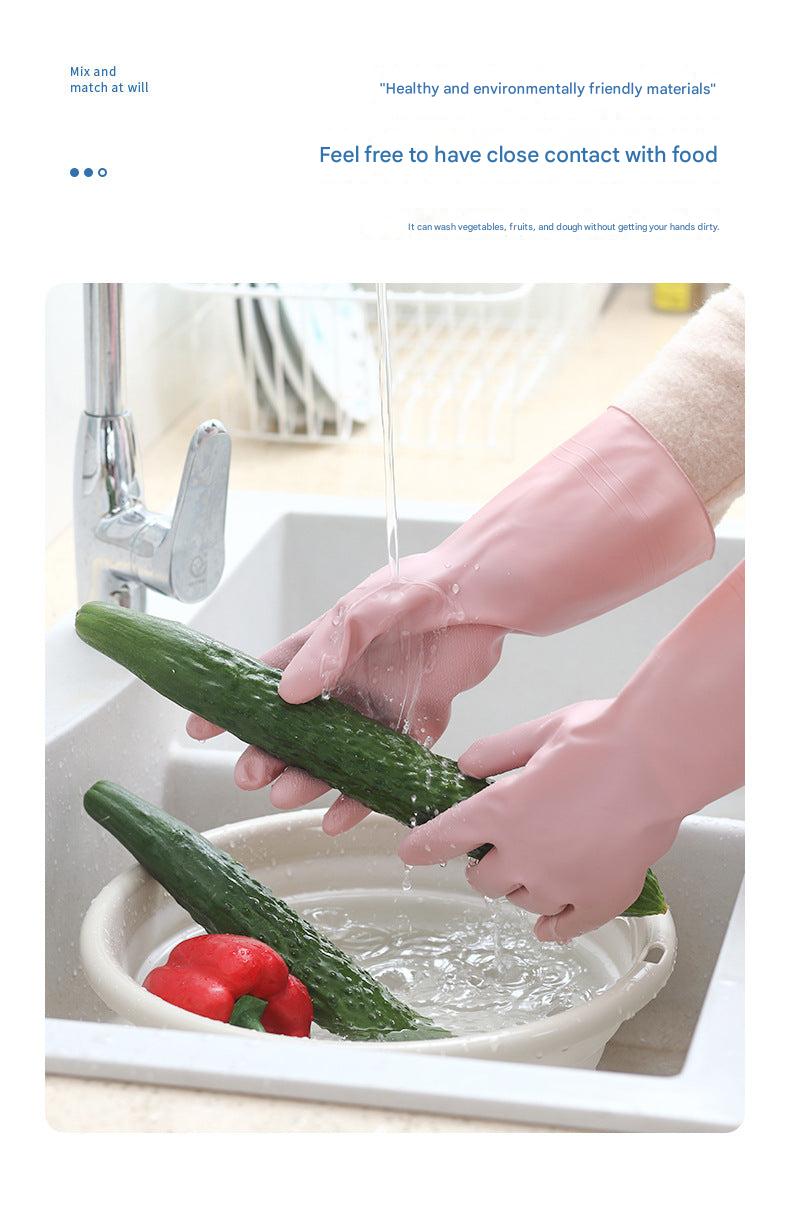 Green cleaning gloves
