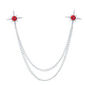 Silver Base with Red Diamond