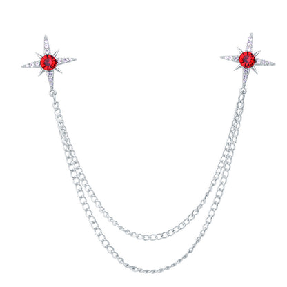 Trendy fashion brooch with crystals in gold