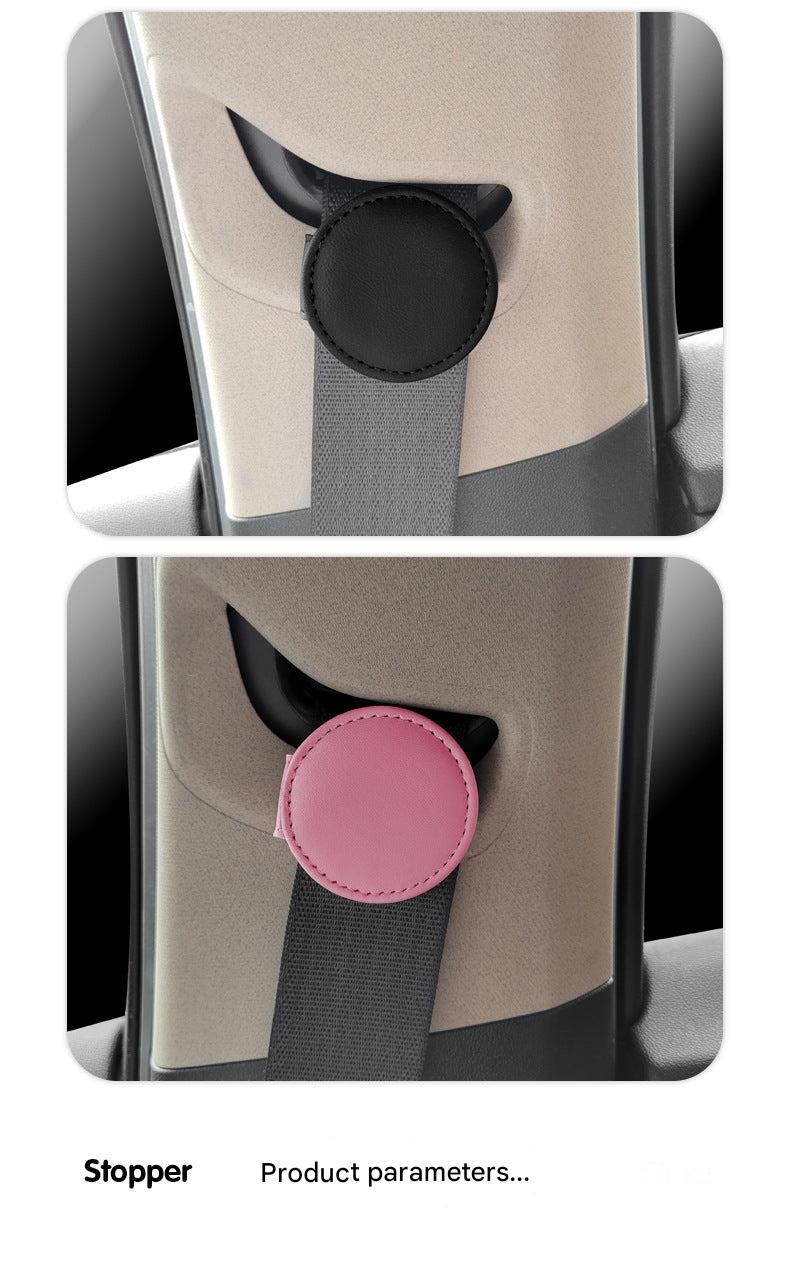 adjustable car seat belt clip white