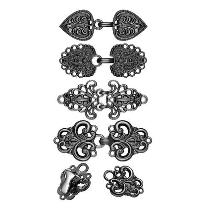 Floral design scarf clip in bronze color