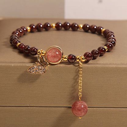 Detailed view of garnet bracelet