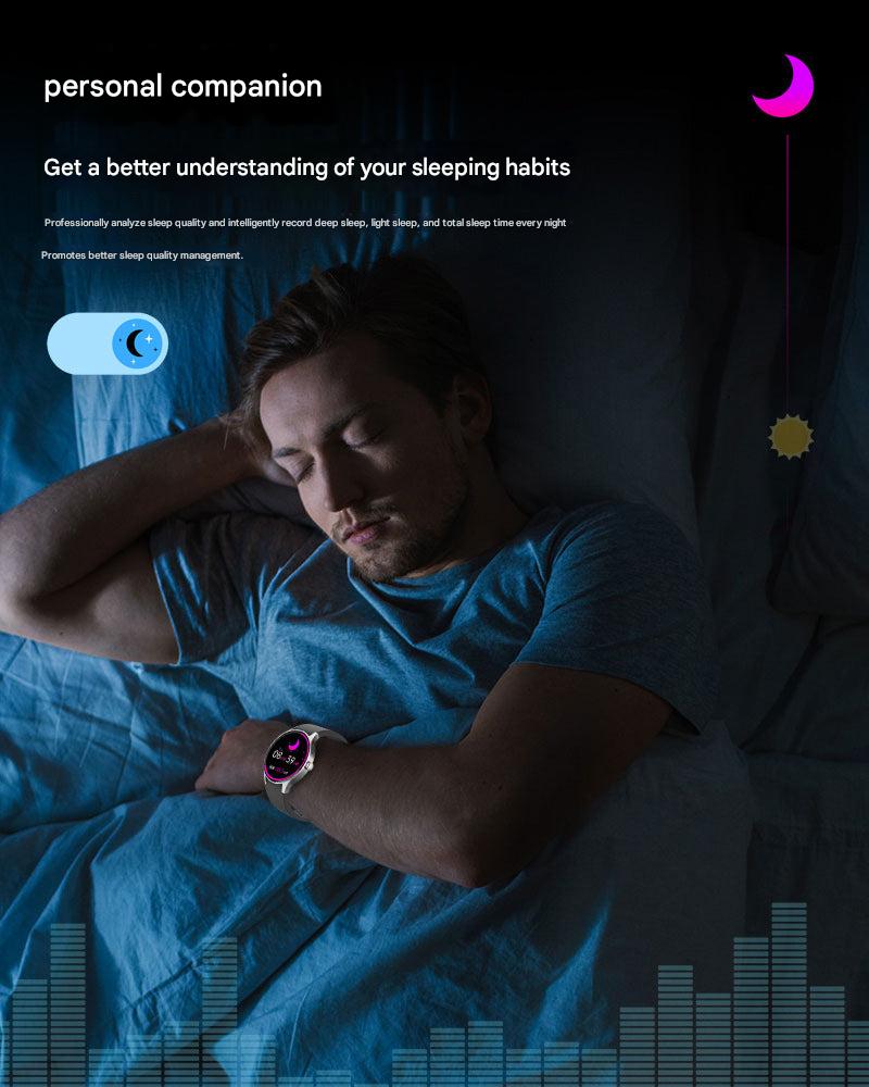 Smartwatch displaying health metrics