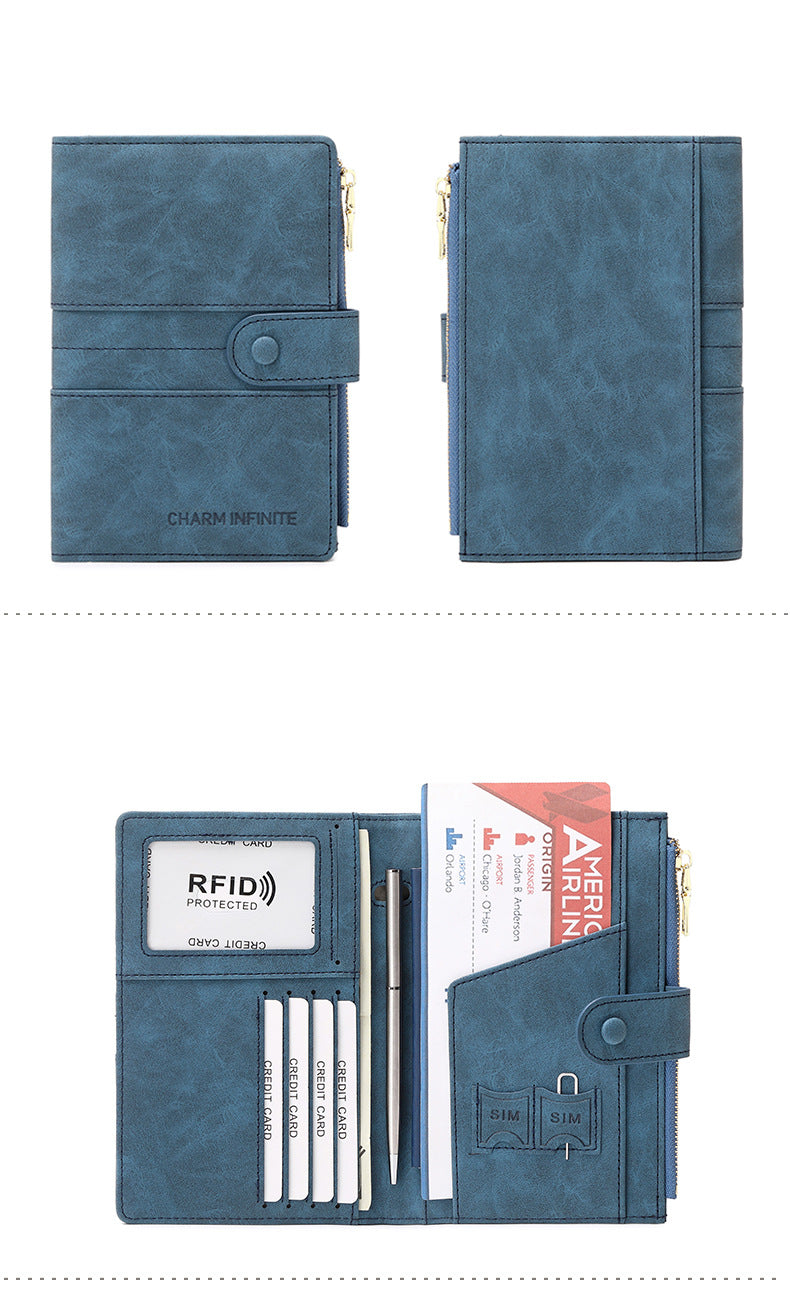 Travel documents organized in passport holder