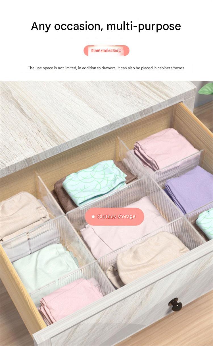 Durable plastic dividers for underwear storage