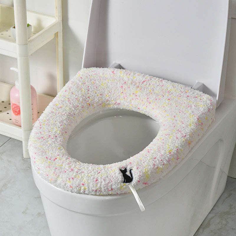 Deep green button design toilet seat cover