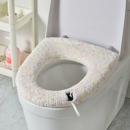 Deep green button design toilet seat cover