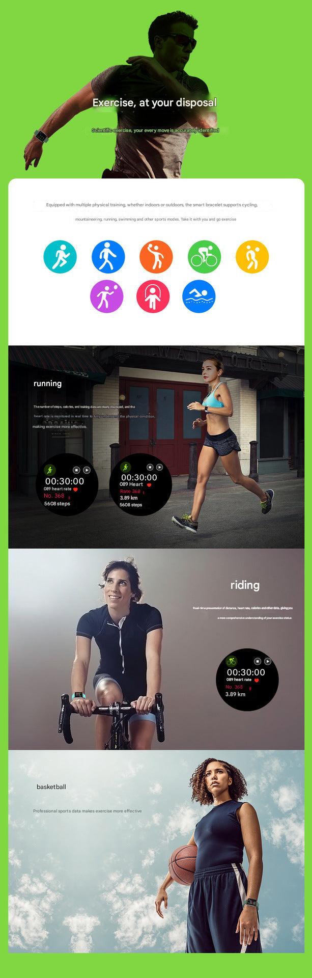 Smart Fitness Tracker Watch in use during exercise