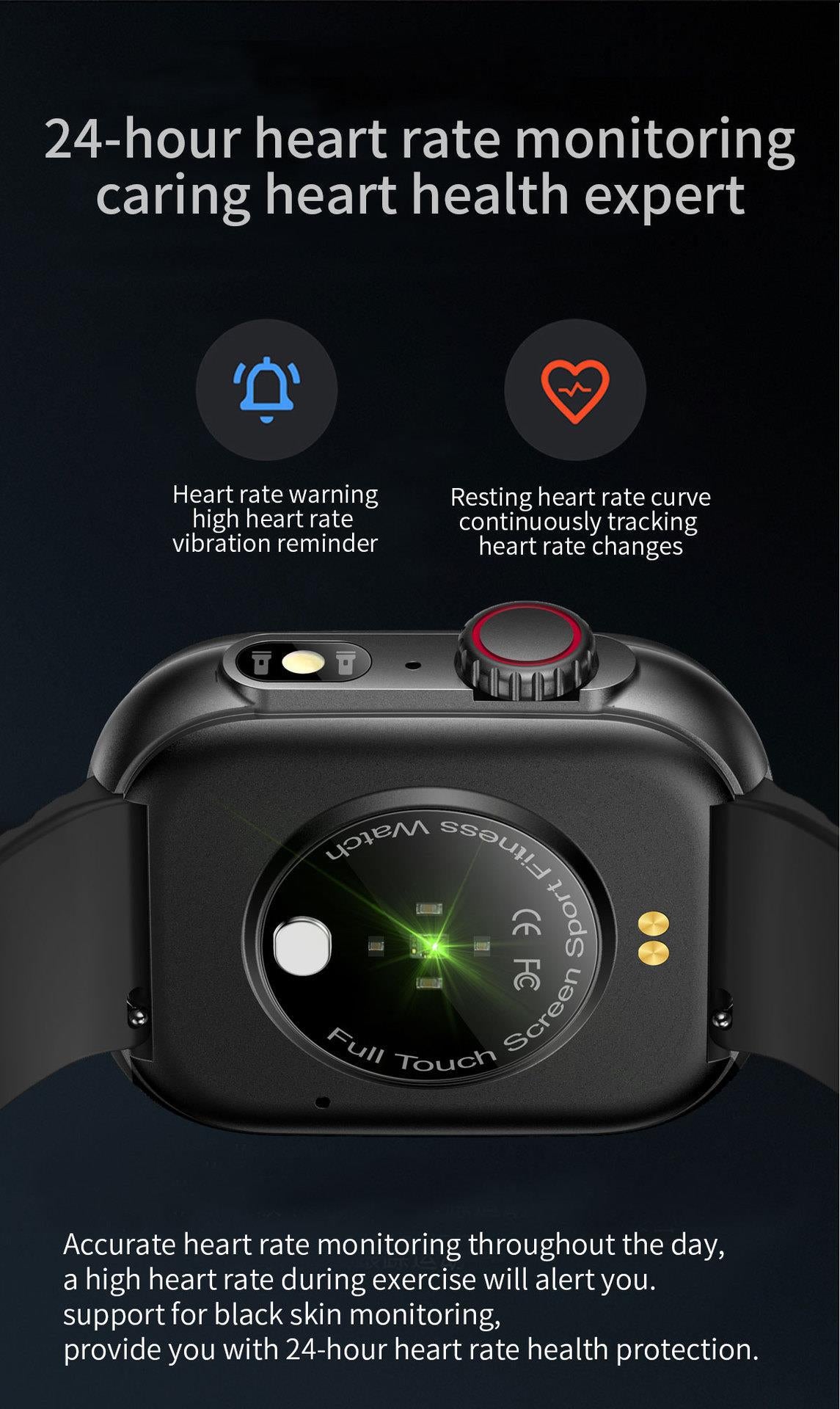 Smartwatch with Bluetooth calling front view