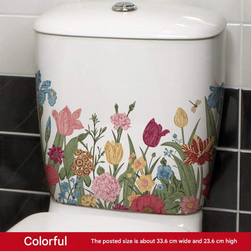 Floral toilet lid sticker design 3