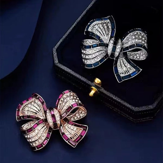 Silver Butterfly Knot Brooch in Packaging