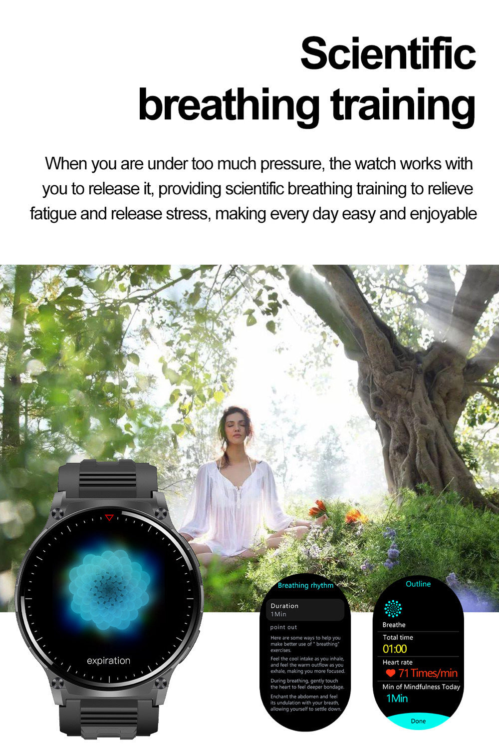 Round dial fitness tracker with IPS display - image 7