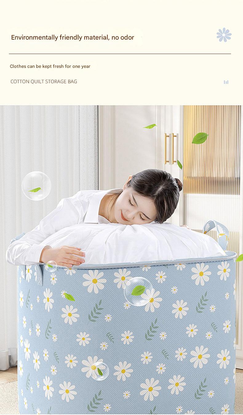 Non-woven storage bag beige daisy