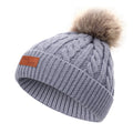 Single Pom-Pom Gray Hat
