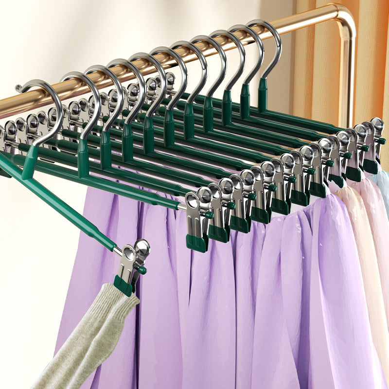 Non-slip pants hanger in dark green