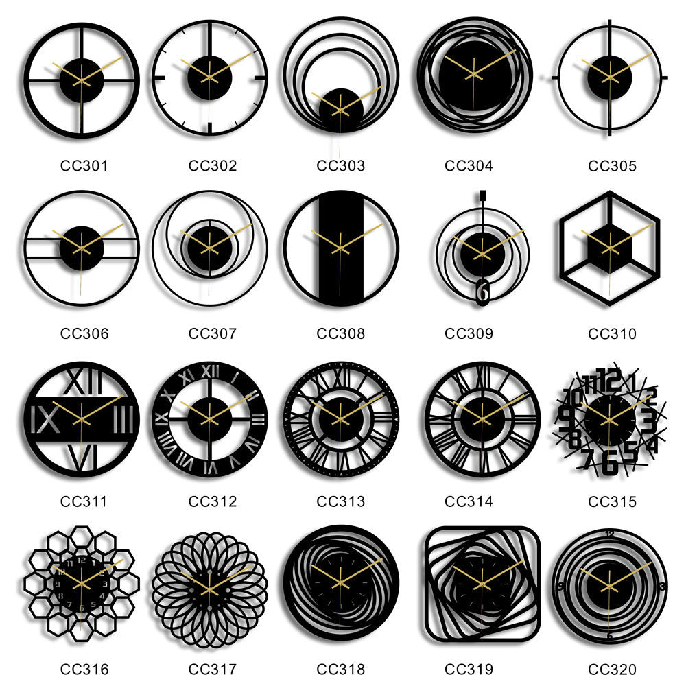 3mm thin black aesthetic wall clock for home