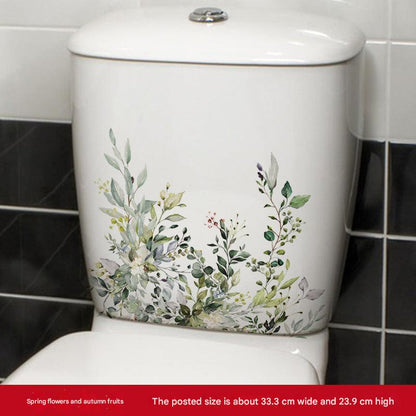 Floral toilet lid sticker design 1