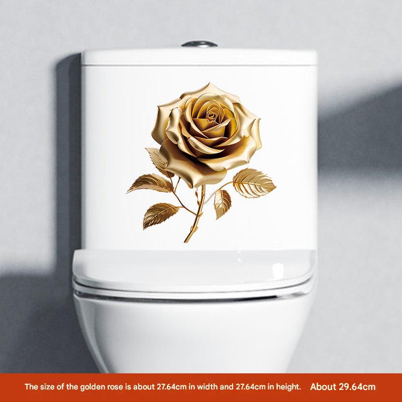 Gold rose wall sticker front view