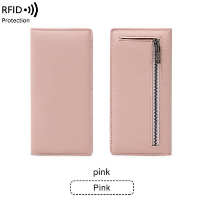 RFID blocking women's wallet in pink color