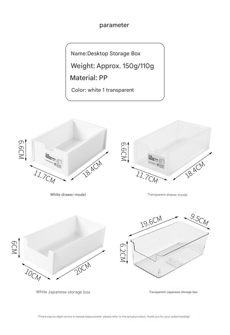 Clear stackable drawer organizer for desk image 1