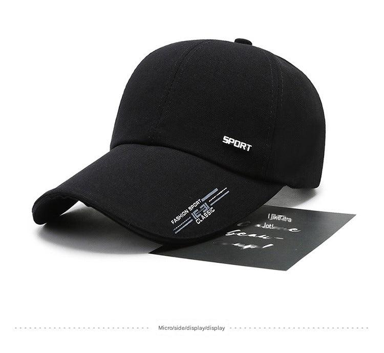 Extended brim hat in red