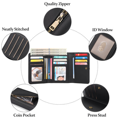 black PU wallet with multiple slots