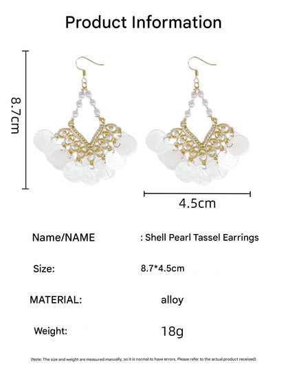 Chic Vintage Shell Tassel Earrings image 7